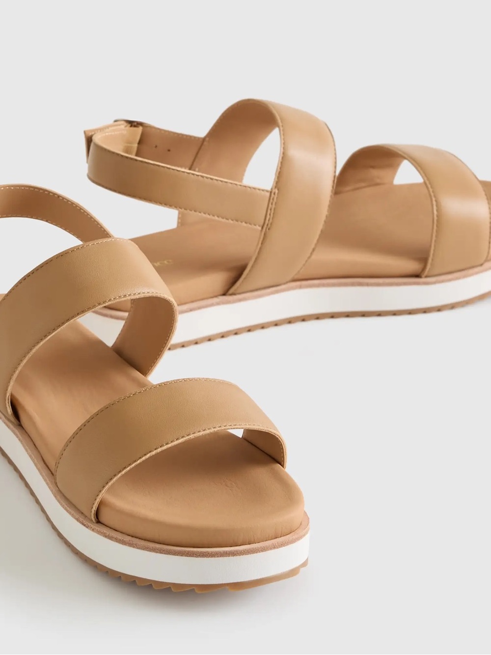 Quince Leather Platform Sandals in Cashew size 6.5